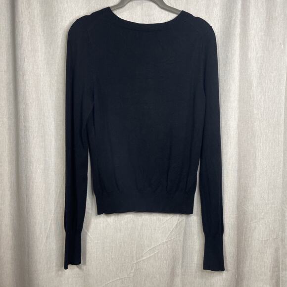 Express Women’s Button Up Fitted Long Sleeve Black Cardigan Sz M Gemstone Button - Picture 5 of 8